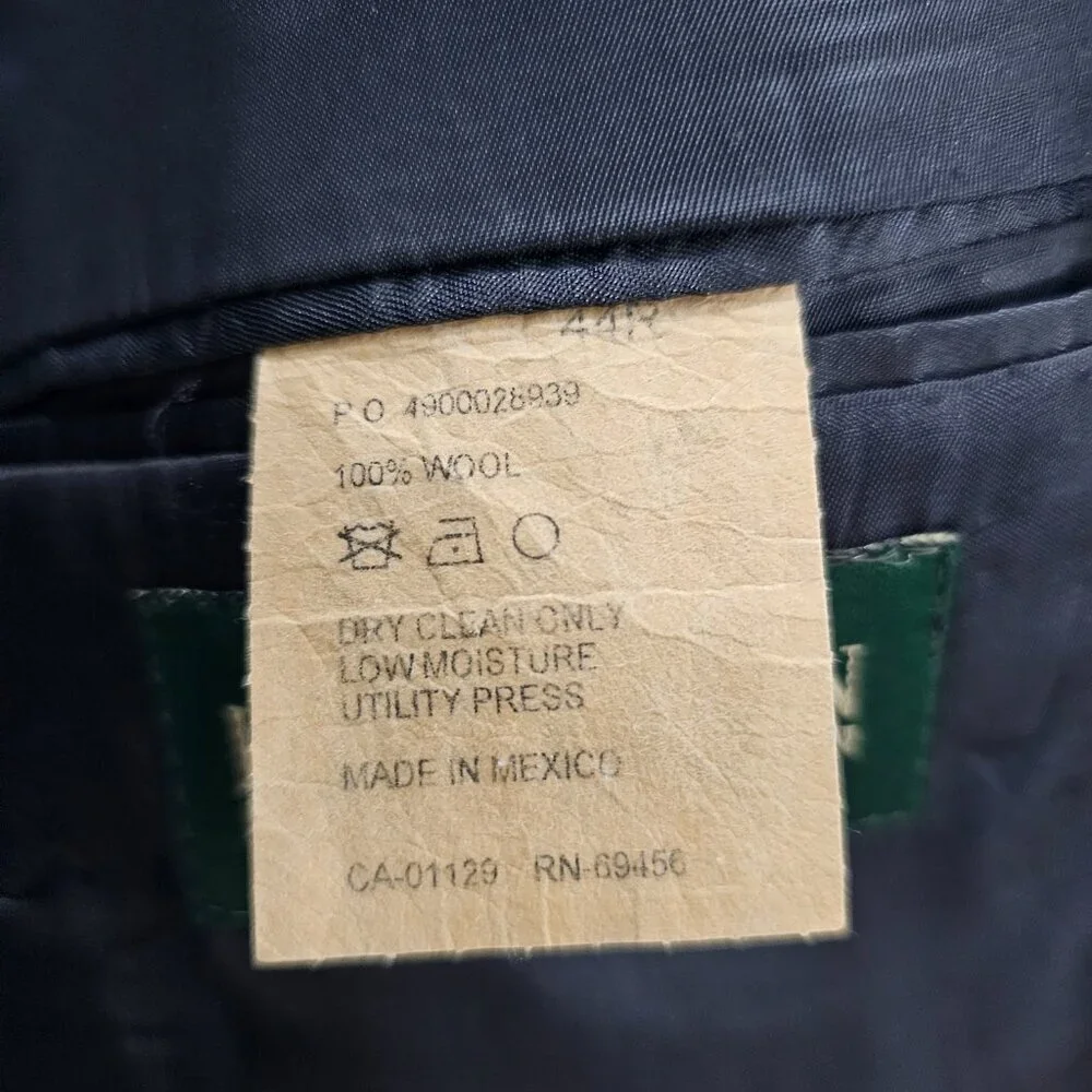 Ralph Lauren 44R Navy HT 2-Button Sport Coat Blazer Jacket G904